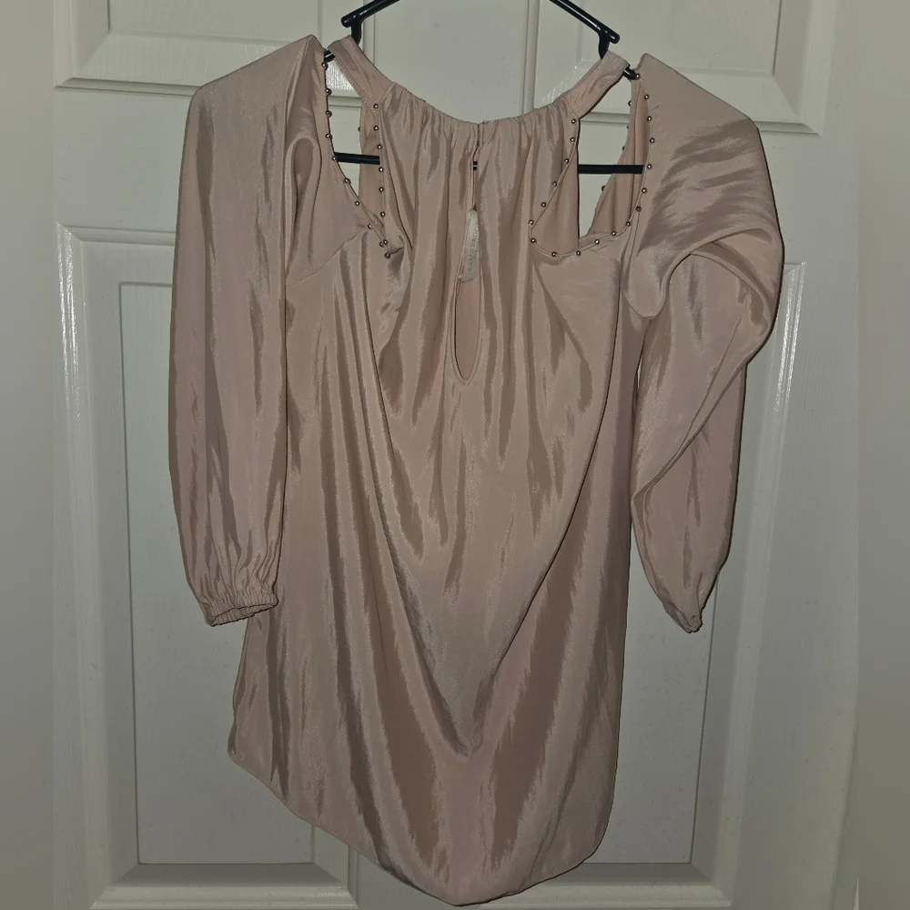 Ramy Brook Blush Pink Blouse with Studded Detail - Picture 2 of 4